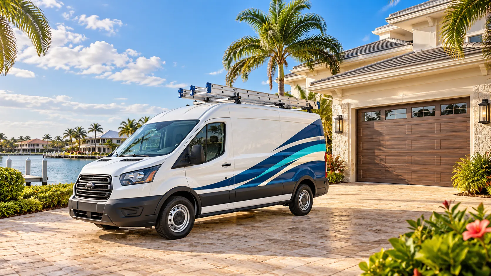 The Estero Garage Door N More van in a driveway